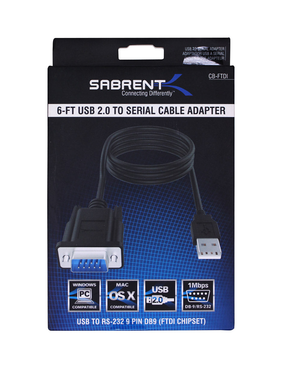 Sabrent Adaptador USB2.0-RS-232 MM 1.8m Grado B